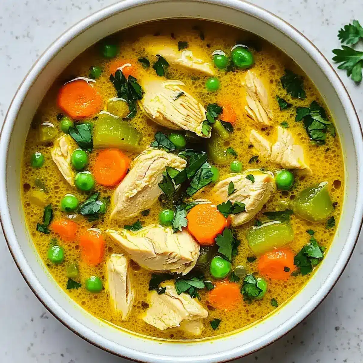 Goldene Kurkuma-Hühnchen-Suppe