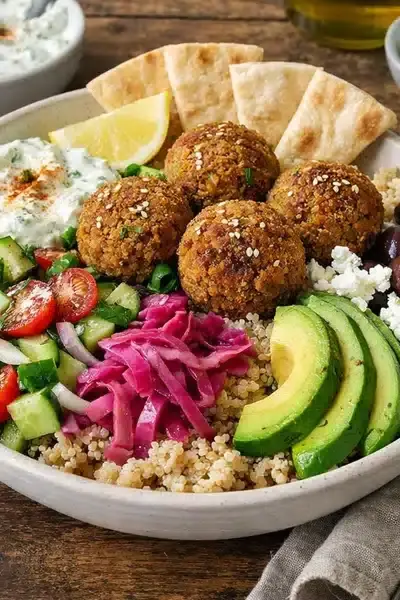 Griechische Falafel Protein Bowl