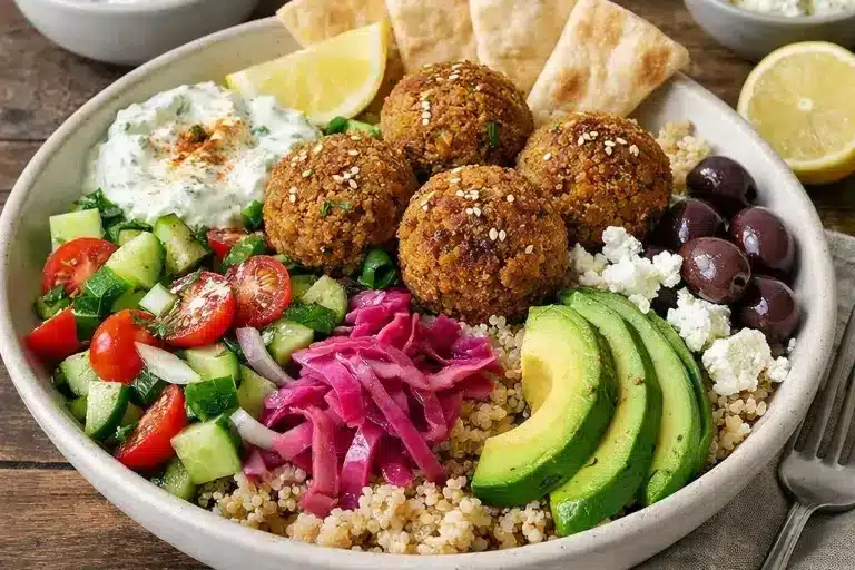 Griechische Falafel Protein Bowl