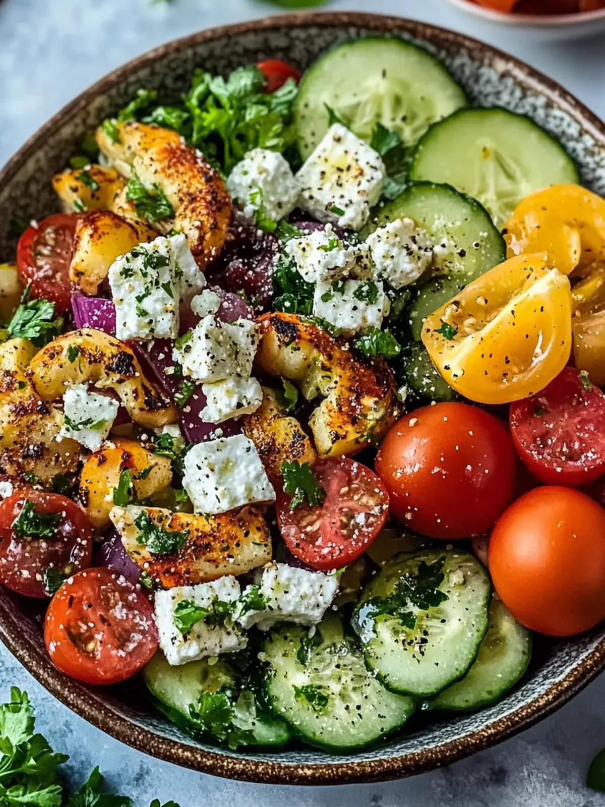 Griechische Garnelen Mediterraner Schüssel