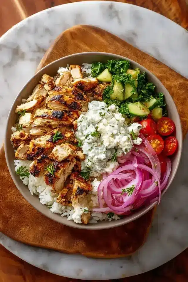 Griechische Hähnchen Bowl