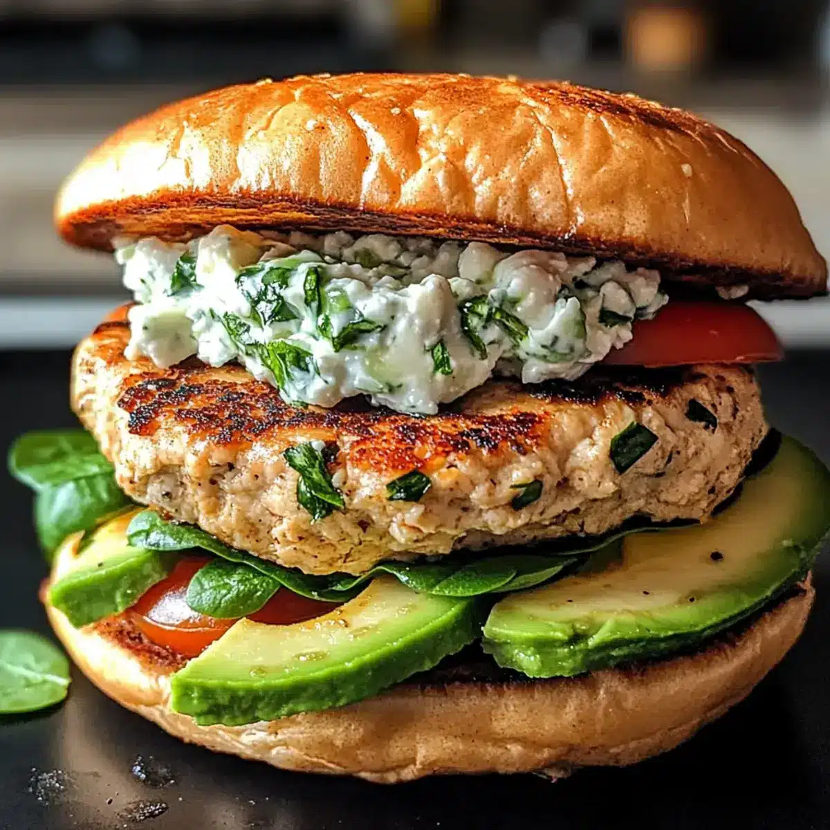 Griechische Hühnchen-Burger