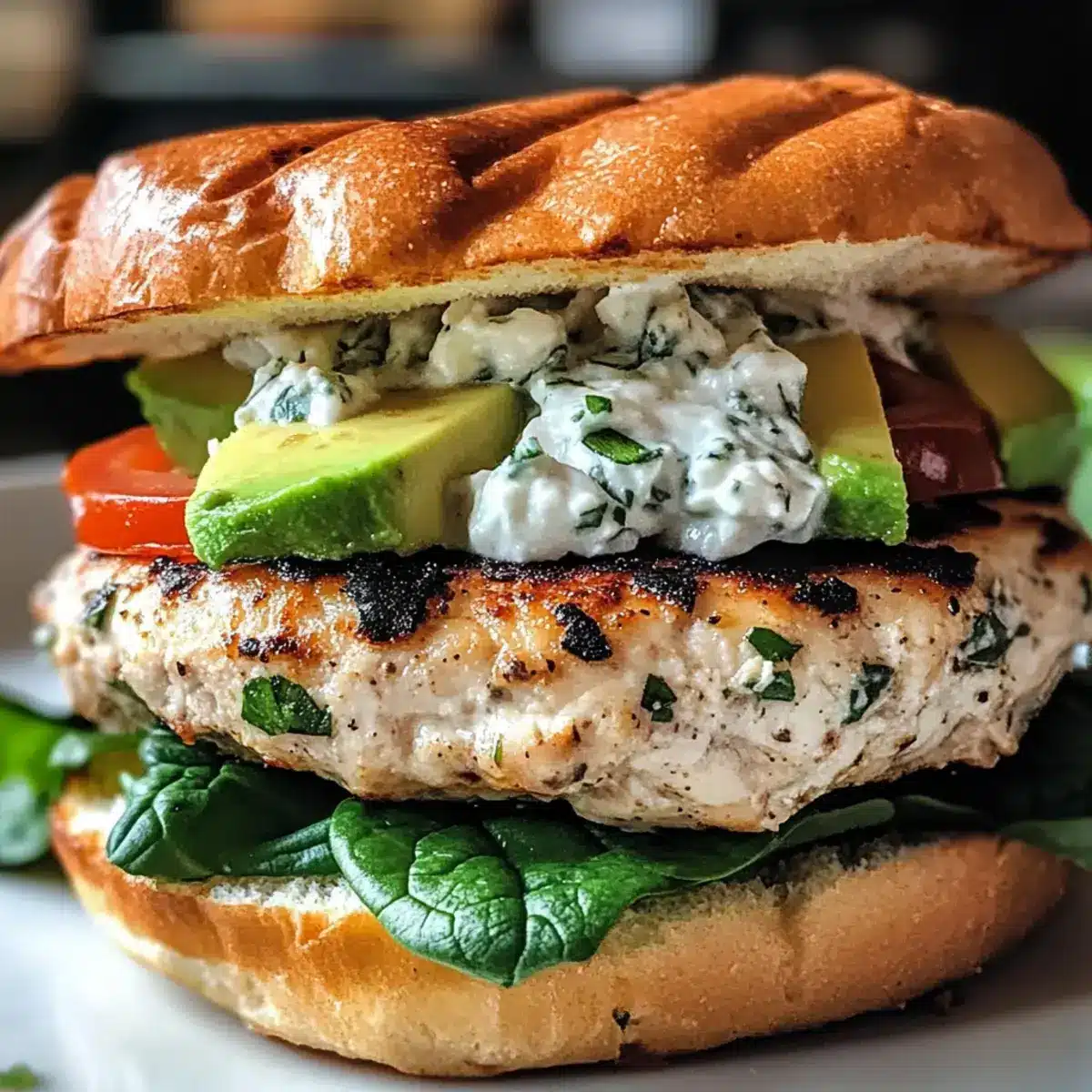 Griechische Hühnchen-Burger