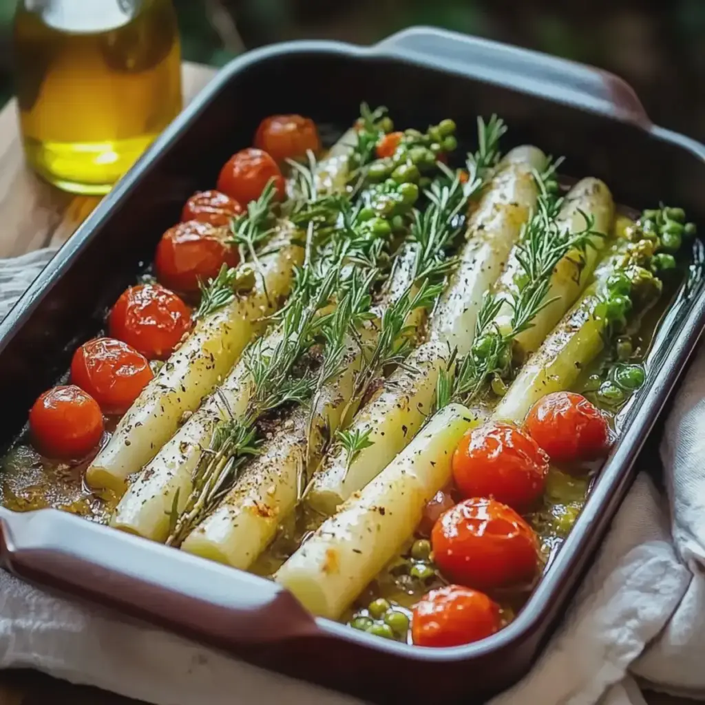 Grüner Spargel im Ofen