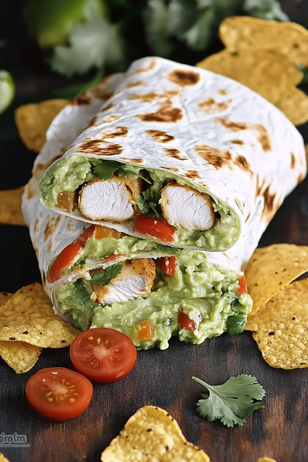 Guacamole-Hähnchen-Wraps