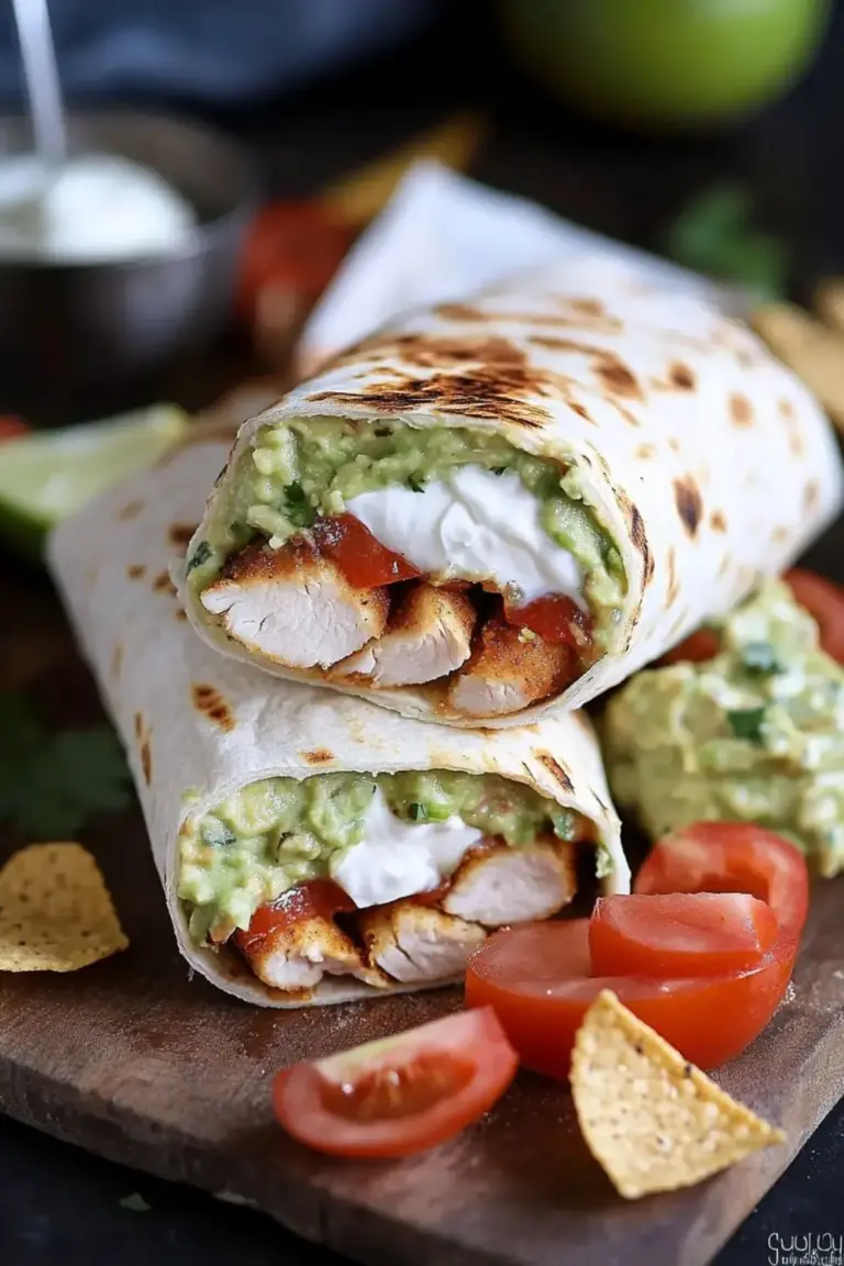 Guacamole-Hähnchen-Wraps