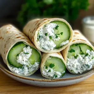 Erfrischende Gurken Hüttenkäse Wraps