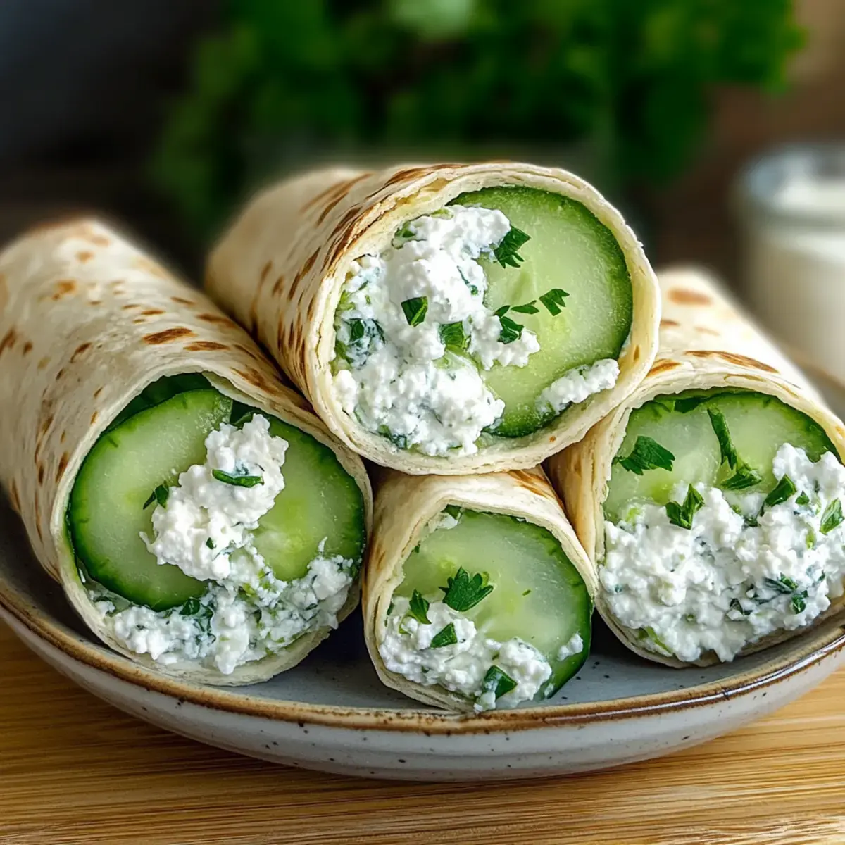Gurken Hüttenkäse Wraps