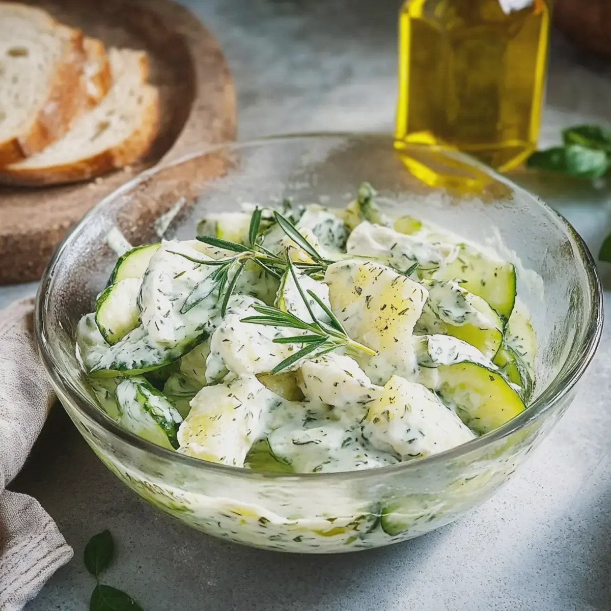Gurkensalat mit Joghurt Dressing