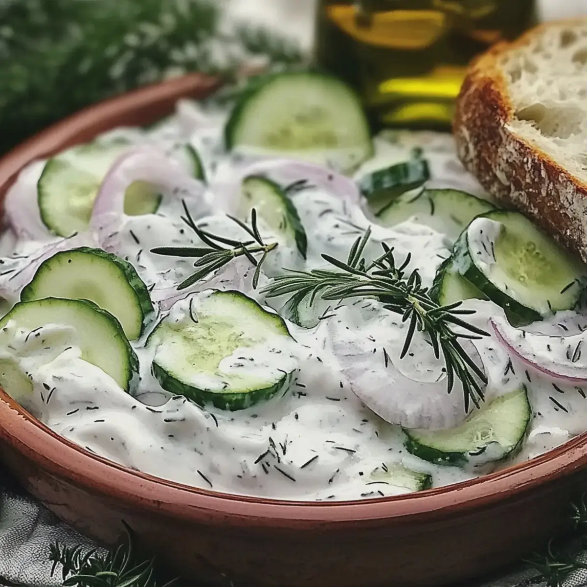 Gurkensalat mit cremigem Dressing