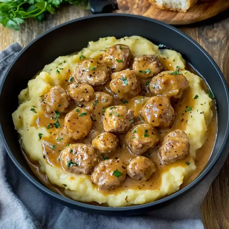 Hackbällchen in cremiger Sauce
