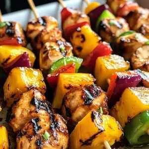 Hawaiianische Hähnchen-Kabobs