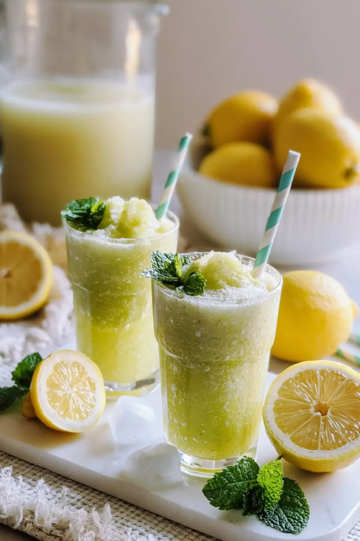 Healthy Frozen Lemonade – Einfacher Sommerdrink voller Frische - Noras Kreationen 2 Healthy Frozen Lemonade