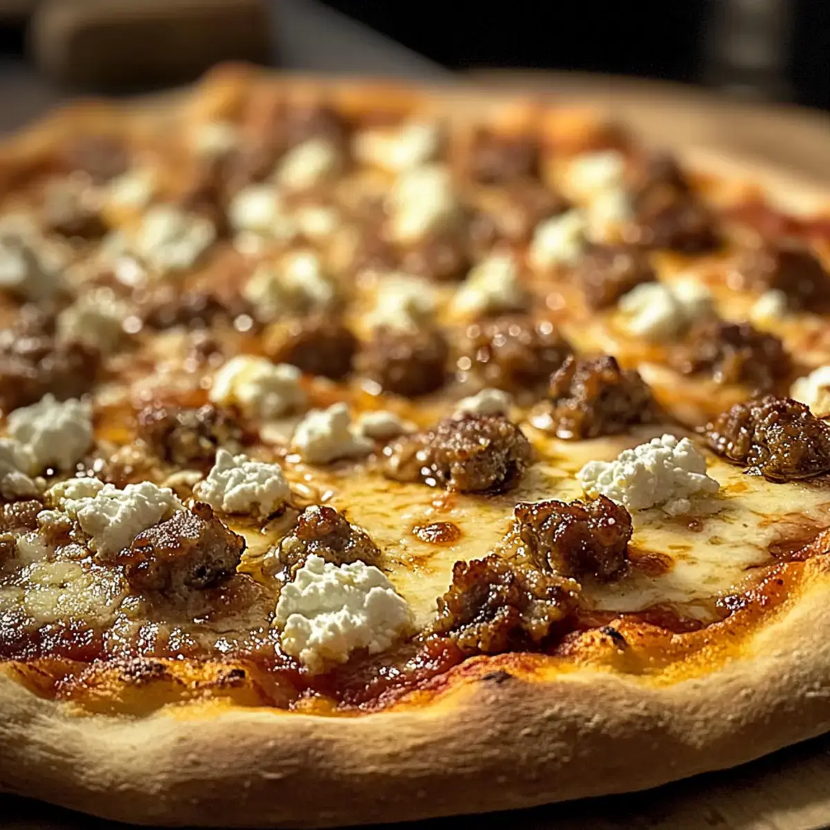Heiße Wurst Feta Honig Pizza