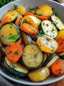 Herzhafte Gemüsepfanne mit Kartoffeln, Zucchini & Karotten