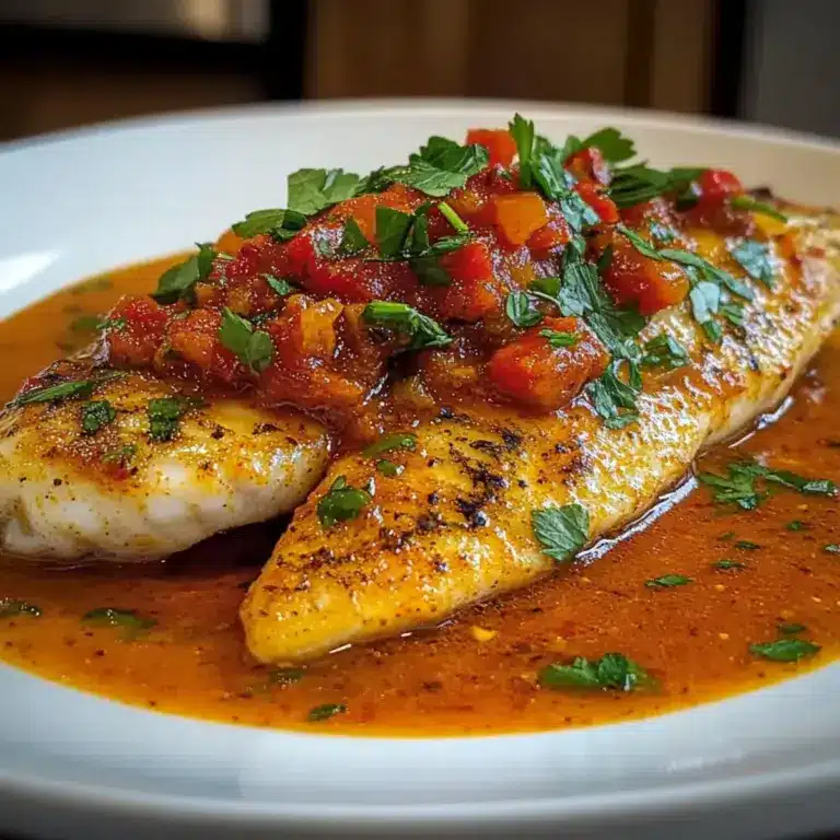 Herzhafter Tilapia Paprikasauce