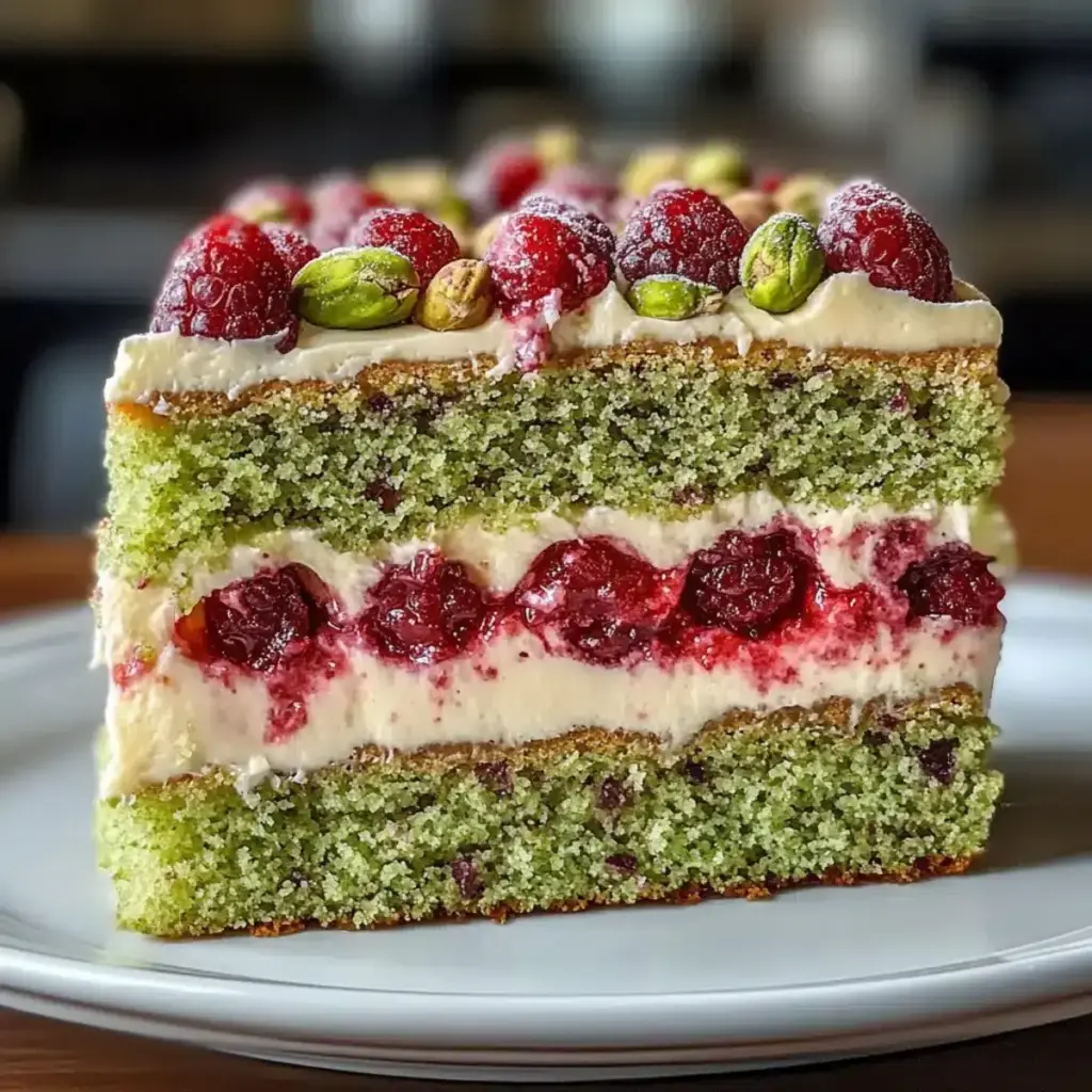 Himmlischer Pistazien-Himbeer-Kuchen