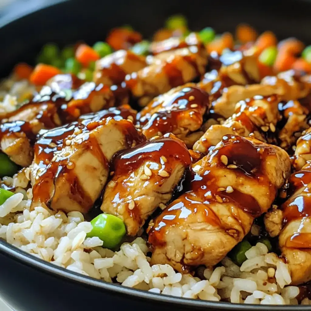 Honig BBQ Hähnchen Reis