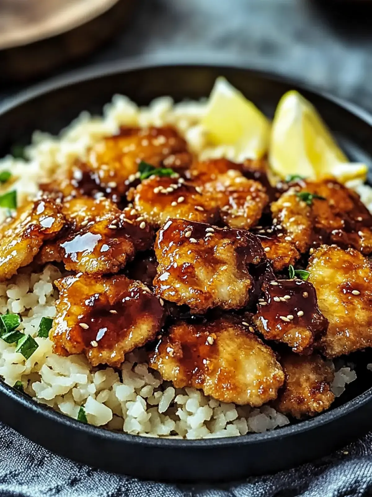 Honig BBQ Hühnchen und Reis