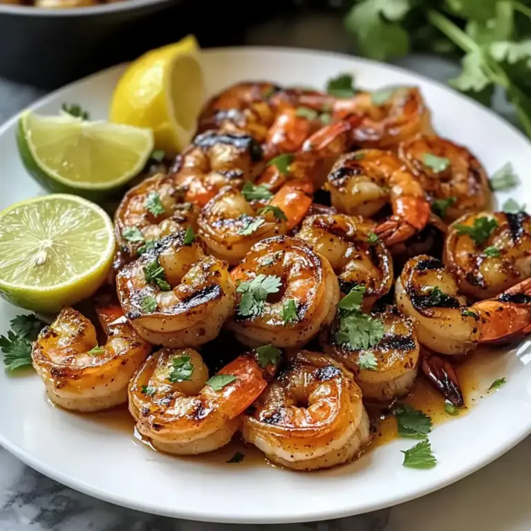 Honig-Knoblauch-gegrillte Garnelen