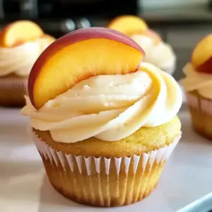 Honig-Pfirsich-Frischkäse-Cupcakes