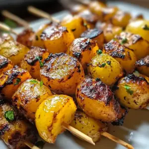Gegrillte Honig-Senf Kartoffelspieße