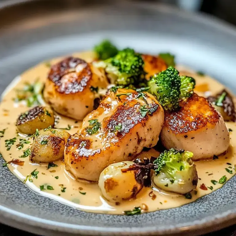 Hähnchen Brokkoli in cremiger Sauce