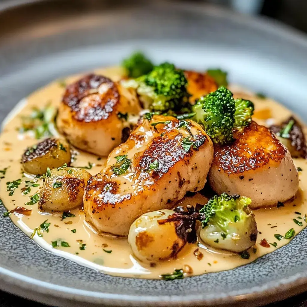 Hähnchen Brokkoli in cremiger Sauce