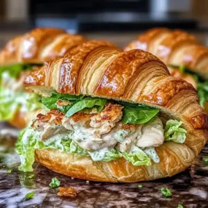 Hühnchen Caesar Croissant Sandwich
