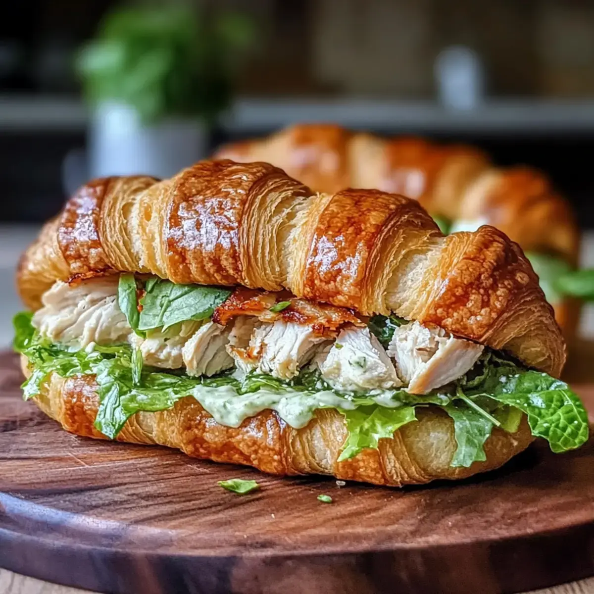Hühnchen Caesar Croissant Sandwich