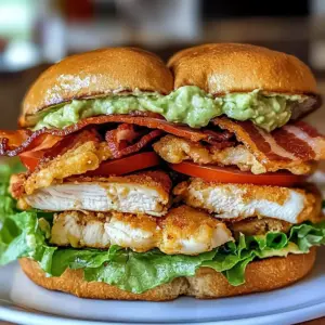Beladenes Hähnchen-Club-Sandwich mit Avocado-Ranch-Glück