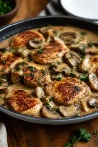 Cremige Hähnchen-Pilzpfanne