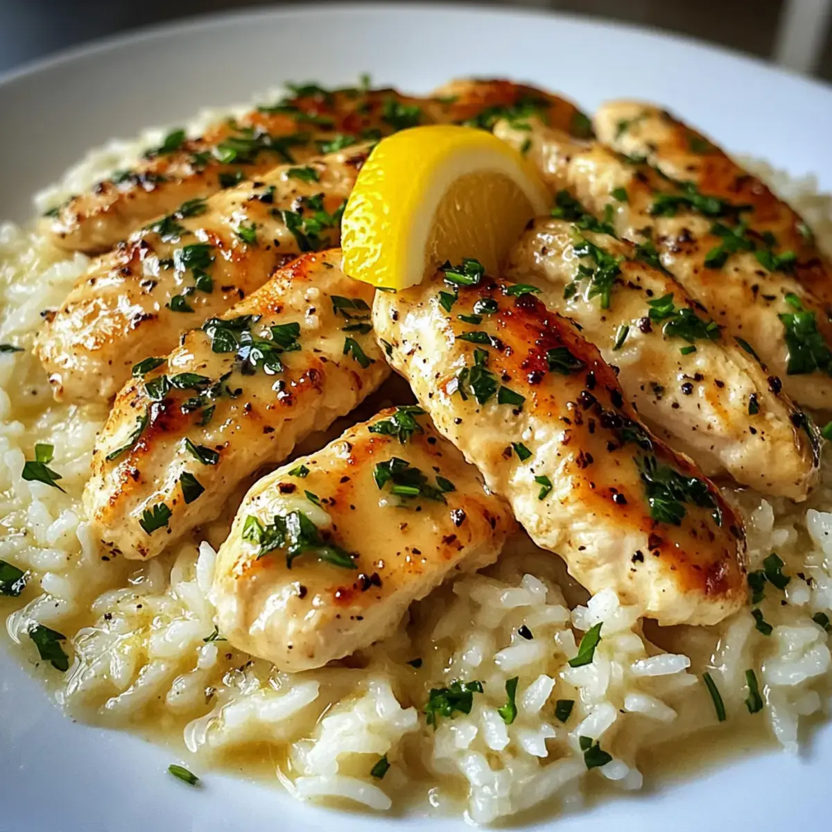 Schnelles und leckeres Hühnchen Scampi mit Knoblauch Parmesan Reis 2 Hühnchen Scampi mit Knoblauch Parmesan Reis
