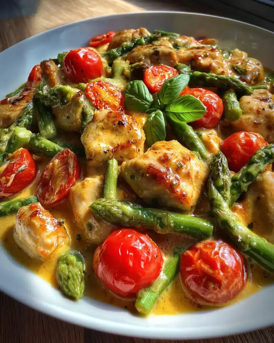 Hähnchen mit Spargel Pfannenrezept