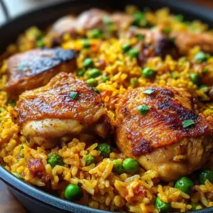 Hähnchen und würziger Reis