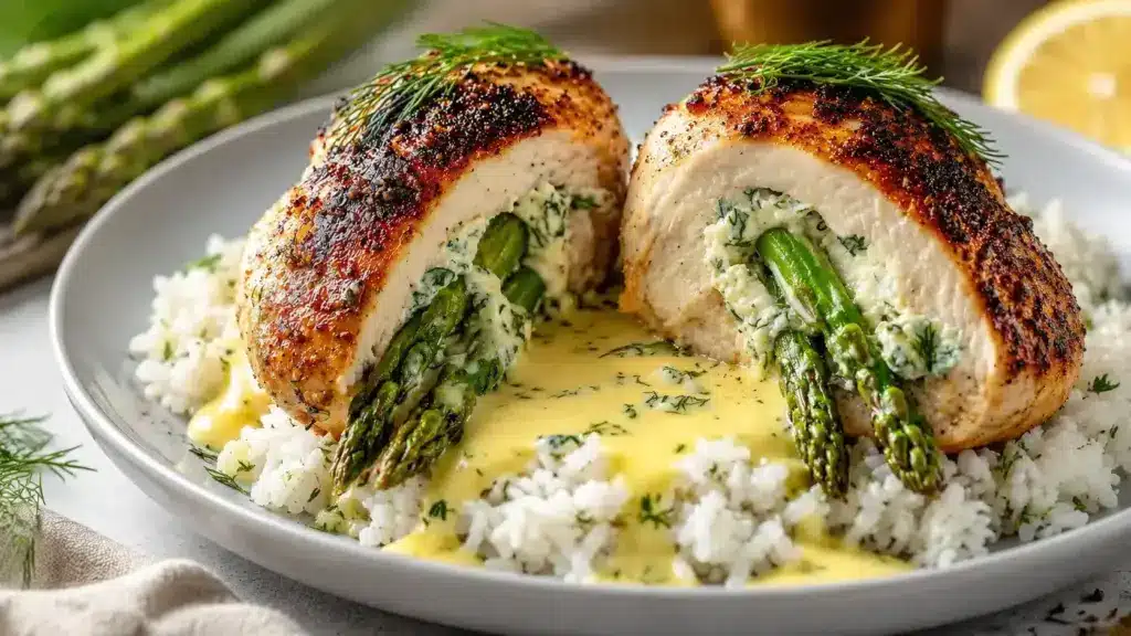 Hähnchenbrust gefüllt mit Spargel