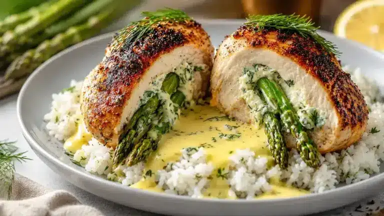 Hähnchenbrust gefüllt mit Spargel