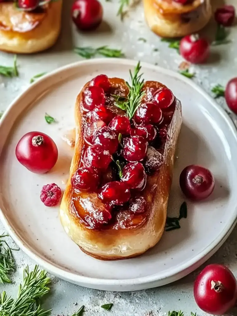 Häppchen mit geräucherter Wurst und Preiselbeeren