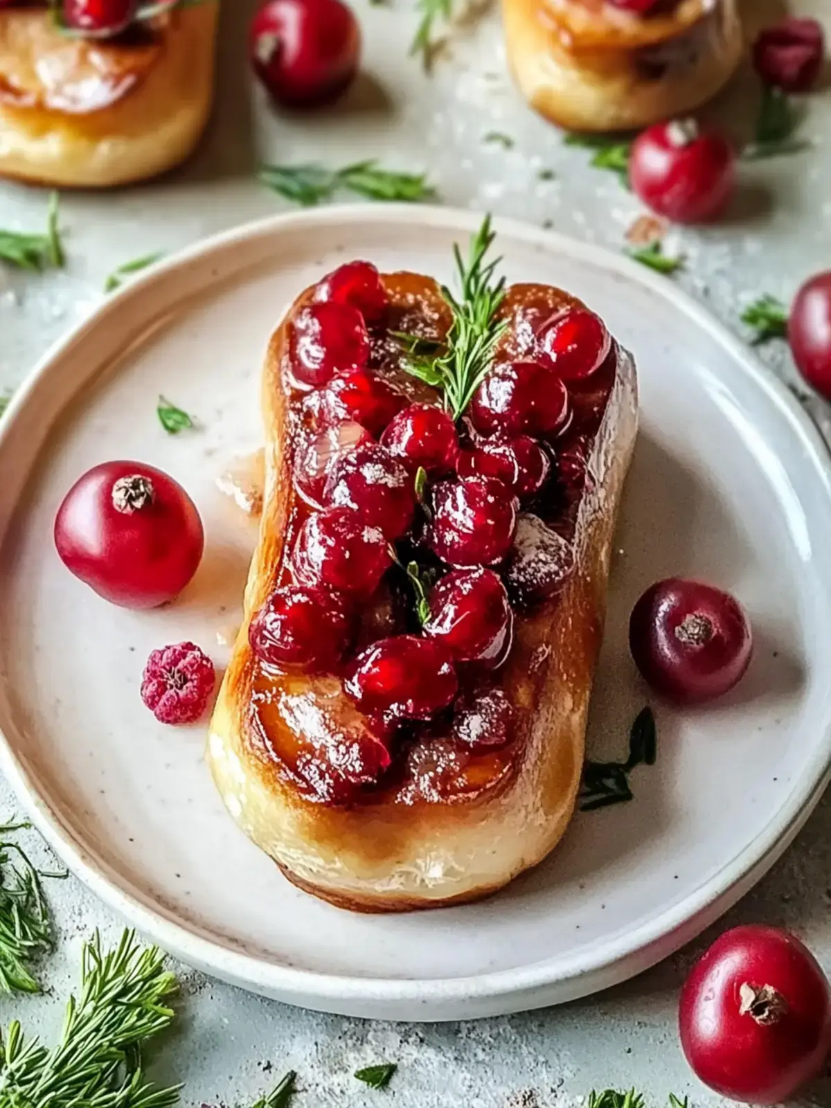 Häppchen mit geräucherter Wurst und Preiselbeeren