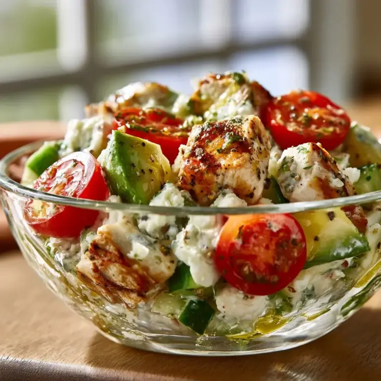 Hüttenkäse Salat mit Hähnchen