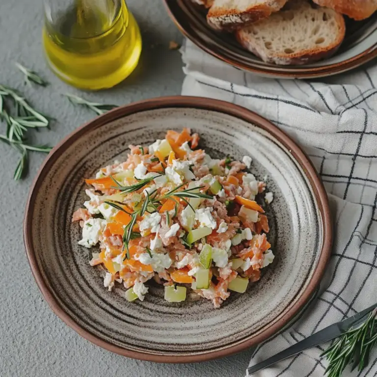 Hüttenkäse Salat mit Thunfisch
