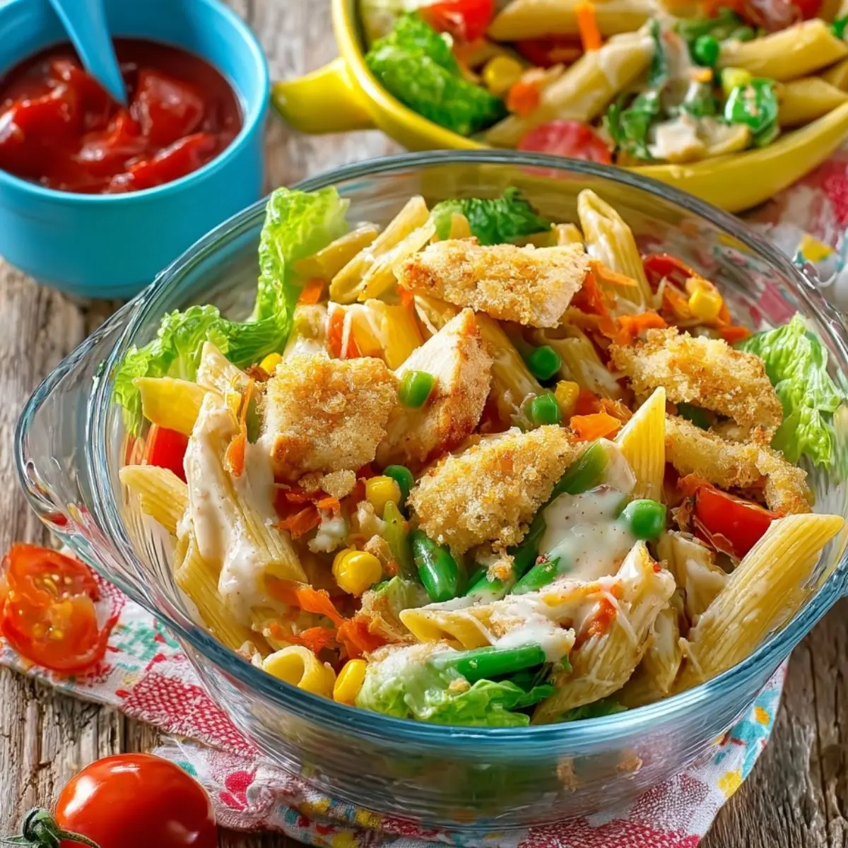 Instant-Nudel-Salat mit Hähnchen