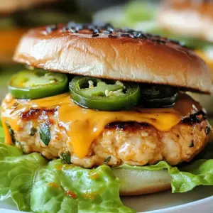 Jalapeño Cheddar Hühnchen Burger