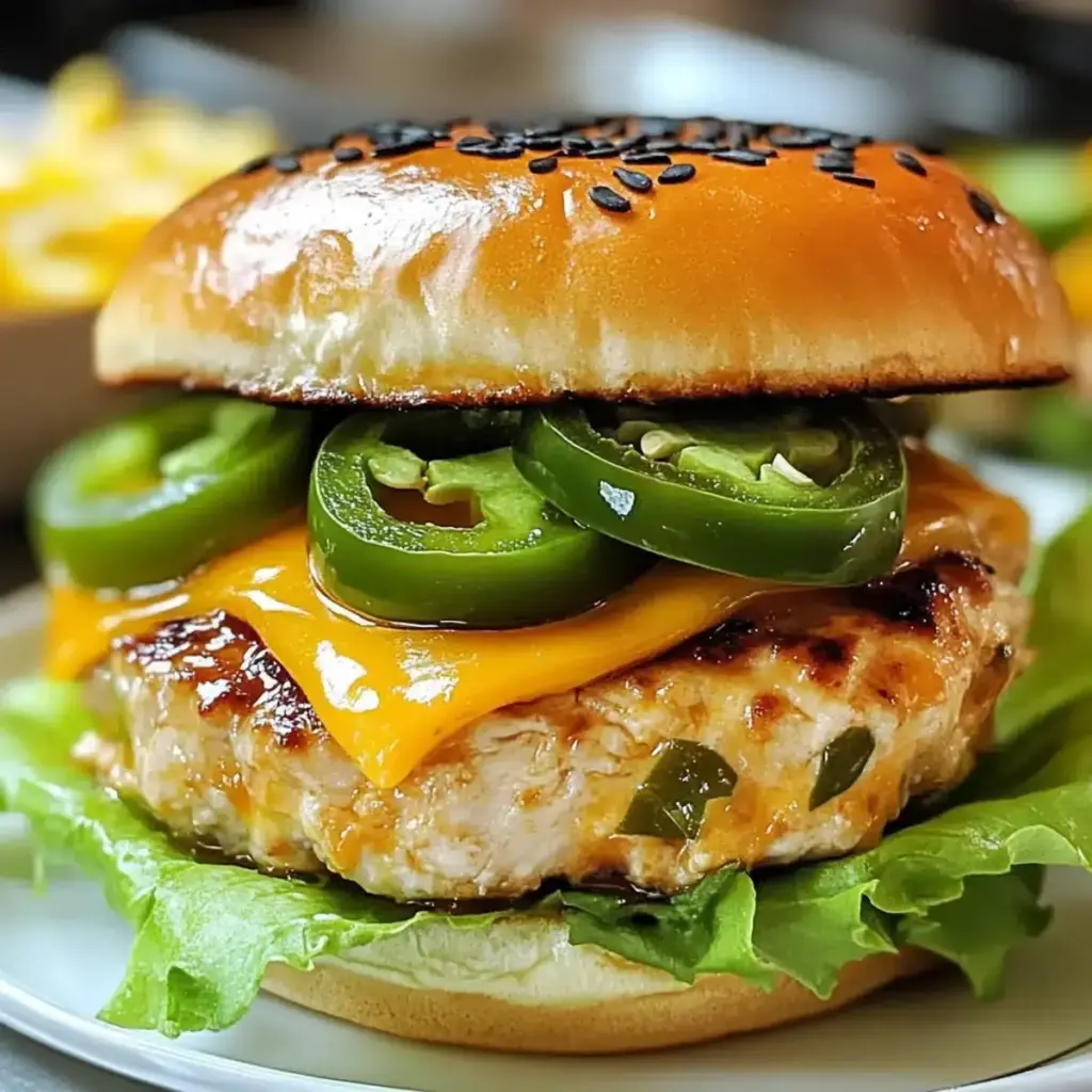 Jalapeño Cheddar Hühnchen Burger