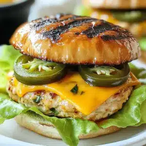 Spicy Jalapeño Cheddar Hähnchenburger