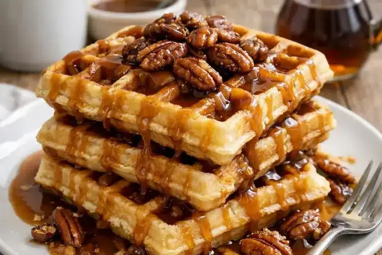 Karamell glasierte Waffeln