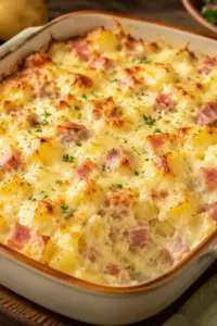Cremiger Kartoffelauflauf mit Schinken