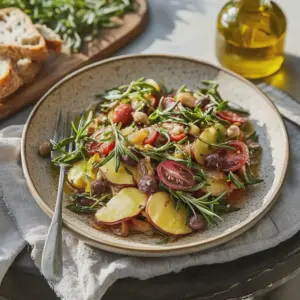 Kartoffelsalat mediterran würzig