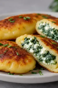 Kartoffeltaschen mit Frischkäse Spinatfüllung