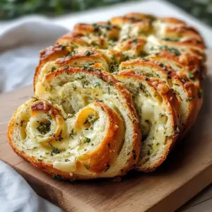 Gewickeltes Knoblauch-Kräuter- und Käsebrot